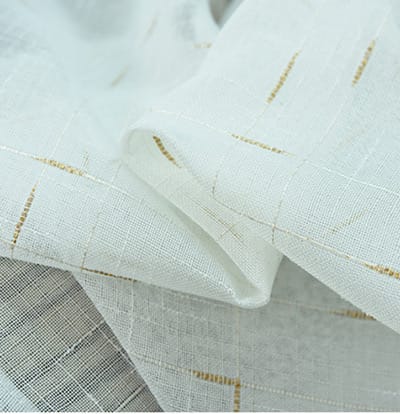 Rideaux Transparents Crème et Or (Lot de 2)