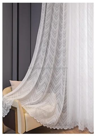 Rideaux Jacquard Gris et Blanc